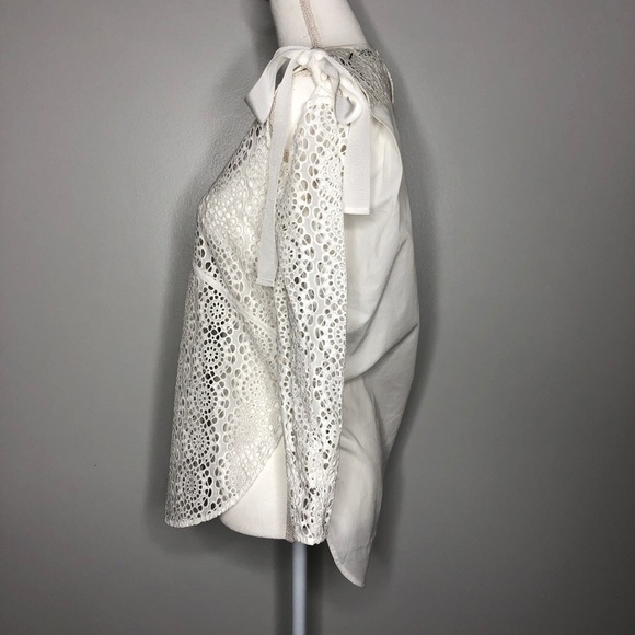 Sandro Paris Ernesto Eyelet Broderie Anglaise Blouse in Blanc - NWT - Picture 6 of 10